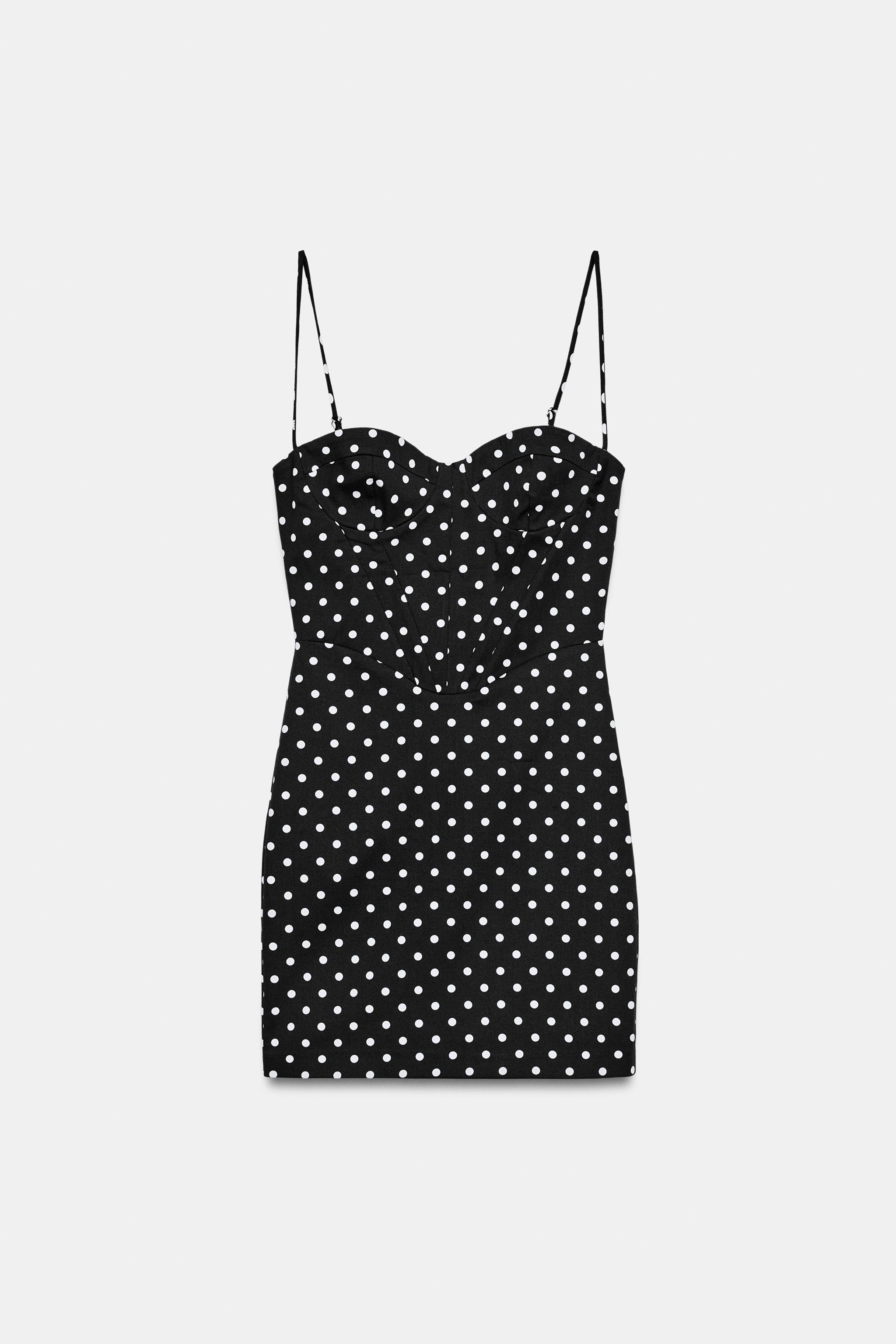 POLKA DOT STRAPPY MINI DRESS